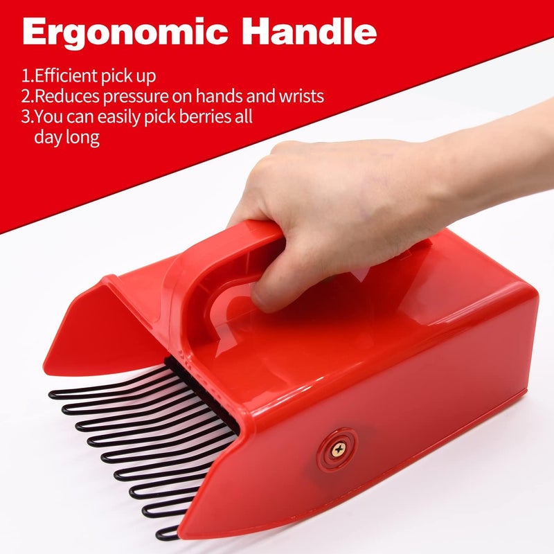 LFSEMINI Berry Picker, 2 Pack Berry Pickers and Rakes with Metallic Comb and Ergonomic Handle for Easier Berry Picking, Blueberry Rake Scoop for Blueberries, Lingonberries and Huckleberries - Image 3